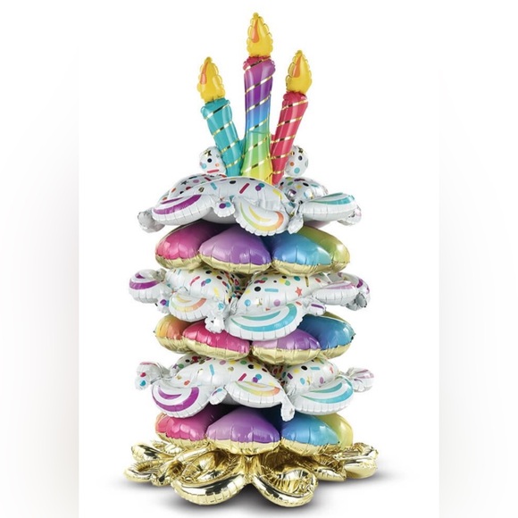 Anagram | Party Supplies | Birthday Party Balloons Stacker Foil Cake ...